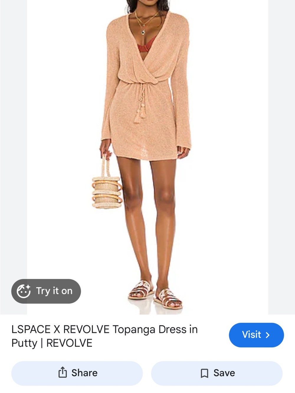 l*space Putty Wrap Mini Dress with Tie Waist